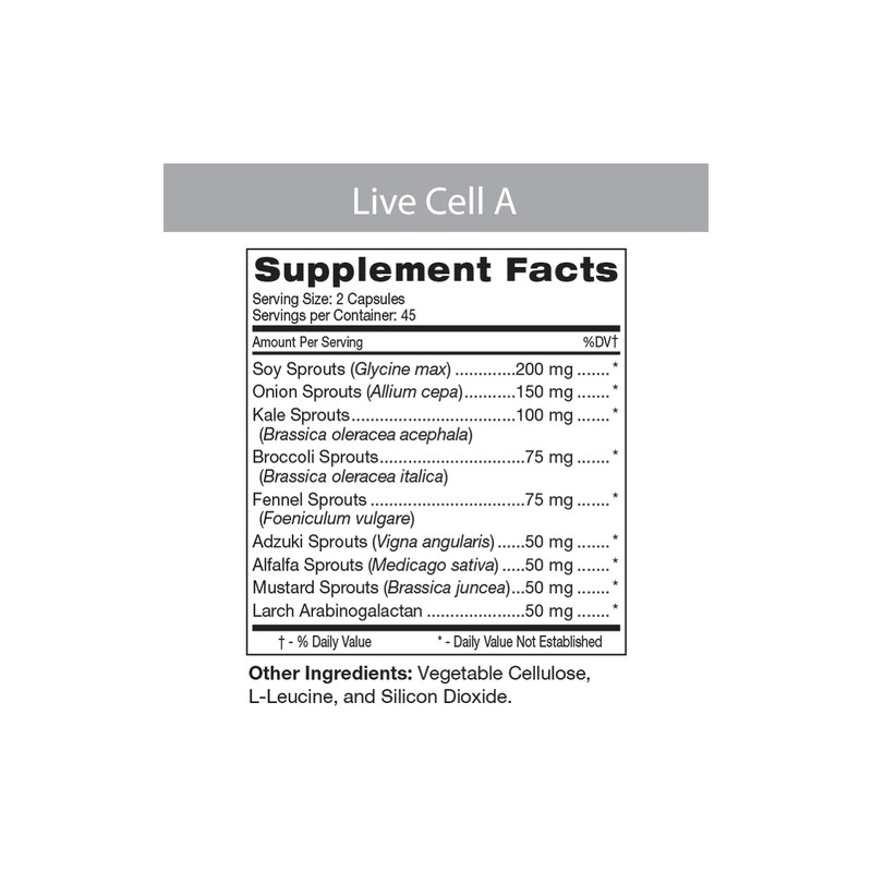 Live Cell-A Sprouted Food Complex 60 Veggiecaps